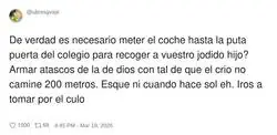 Luego que por qu&eacute; tu hijo se ahoga subiendo unas escaleras: lo llevas en coche hasta el pupitre