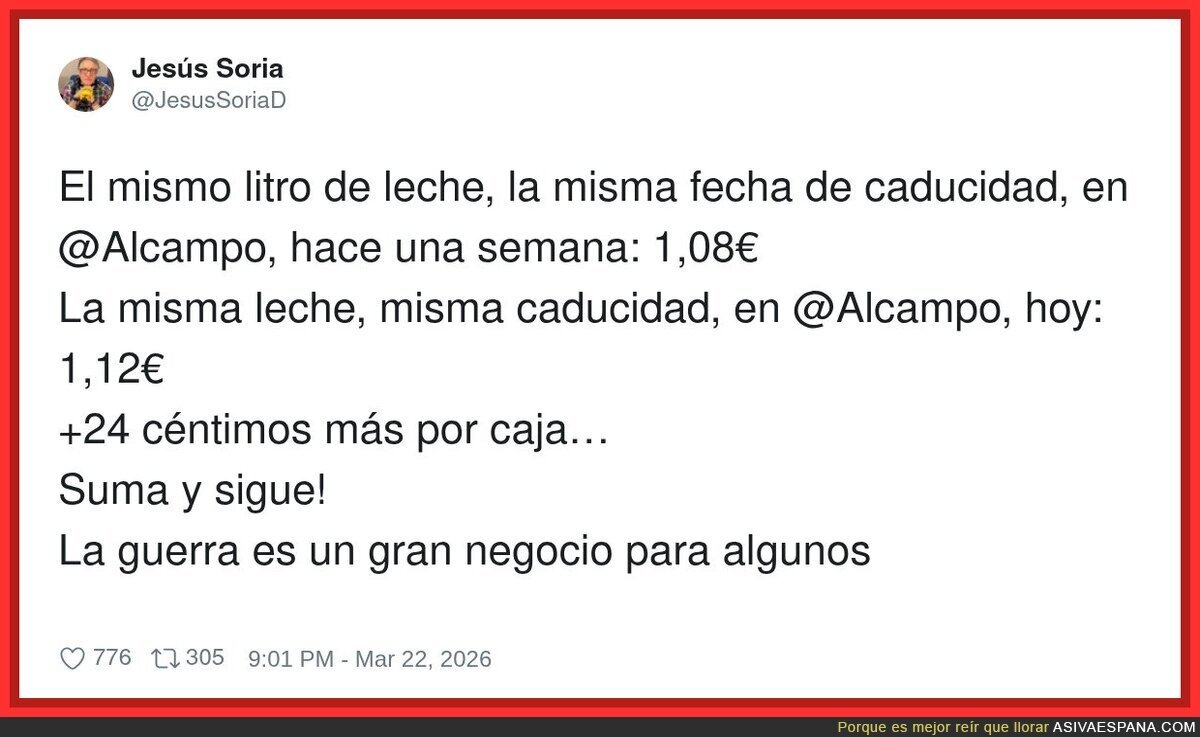 La leche no sube de precio, es que ahora viene con DLC de inflaci&oacute;n