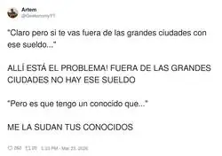 La soluci&oacute;n de la gente: m&uacute;date. El detalle sin importancia: que el curro tambi&eacute;n se queda en la ciudad