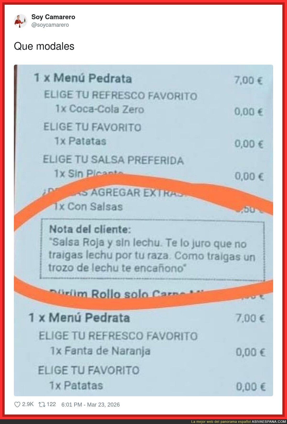 Pide el men&uacute; y de extra a&ntilde;ade un delito penal, qu&eacute; mono