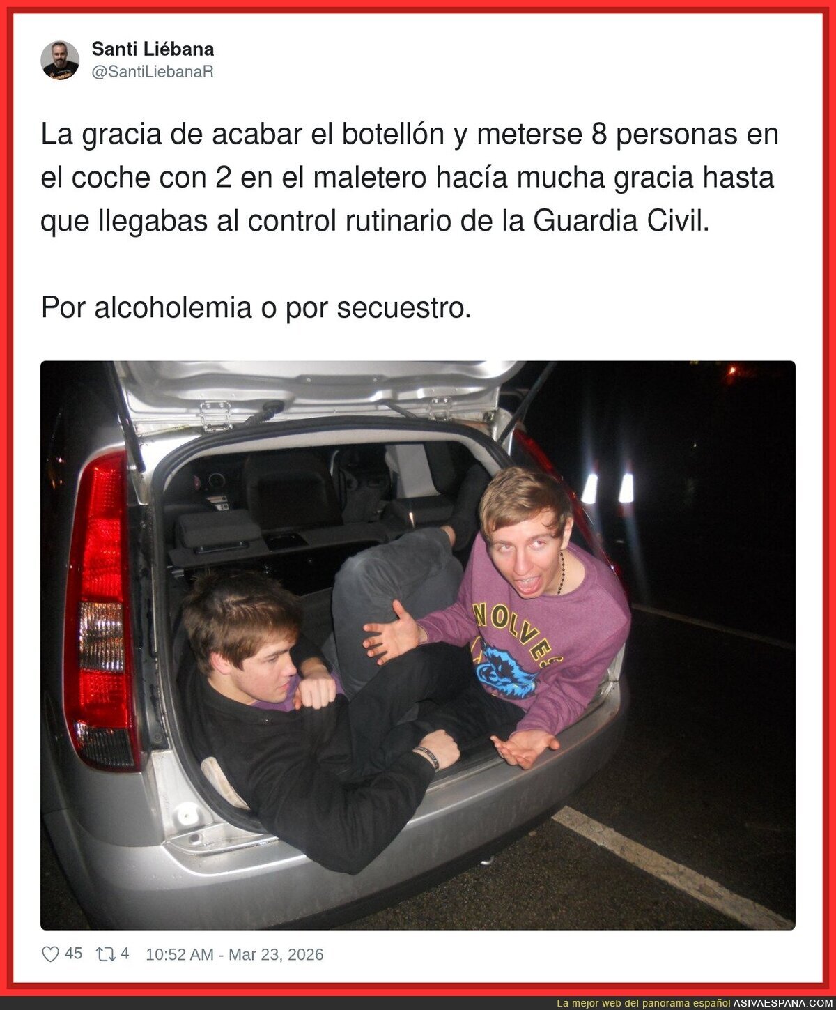 Cuando la guardia te pregunta si vais de botell&oacute;n&hellip; y el maletero responde "presente"