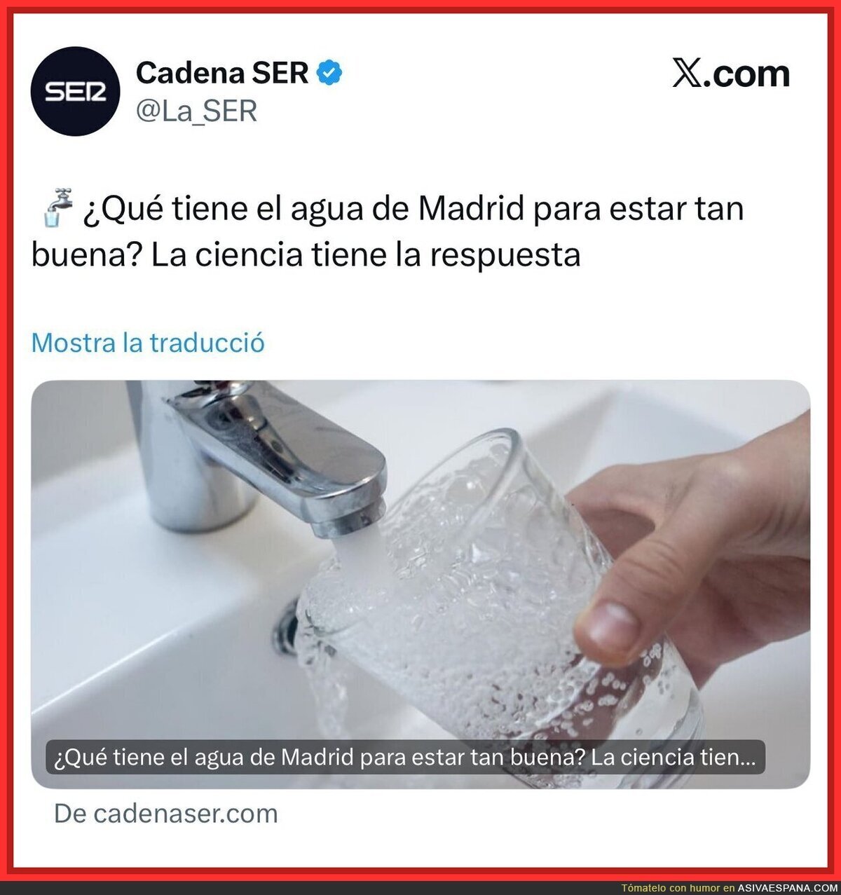 La mejor agua, la de Madrid