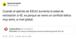 Me suben la edad de reclutamiento a 42 y justo hoy me cruje la rodilla al levantarme del sof&aacute;: casualidad, s&iacute; claro