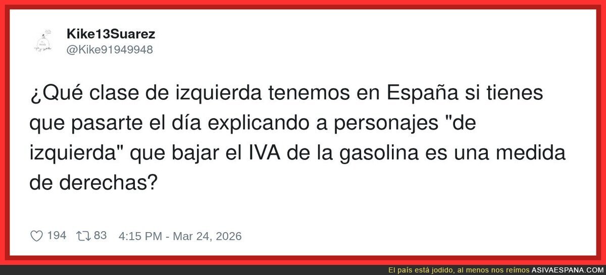 En Espa&ntilde;a la ideolog&iacute;a es como el IVA: seg&uacute;n te convenga, lo subes o lo bajas