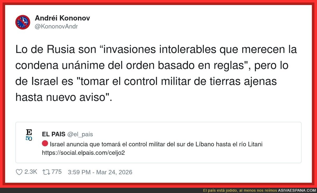 El &ldquo;orden basado en reglas&rdquo; pero con asterisco tama&ntilde;o Sagrada Familia