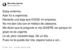 La baja es urgente&hellip; pero t&uacute; no, espera fuera y ya si eso te enfermas ma&ntilde;ana