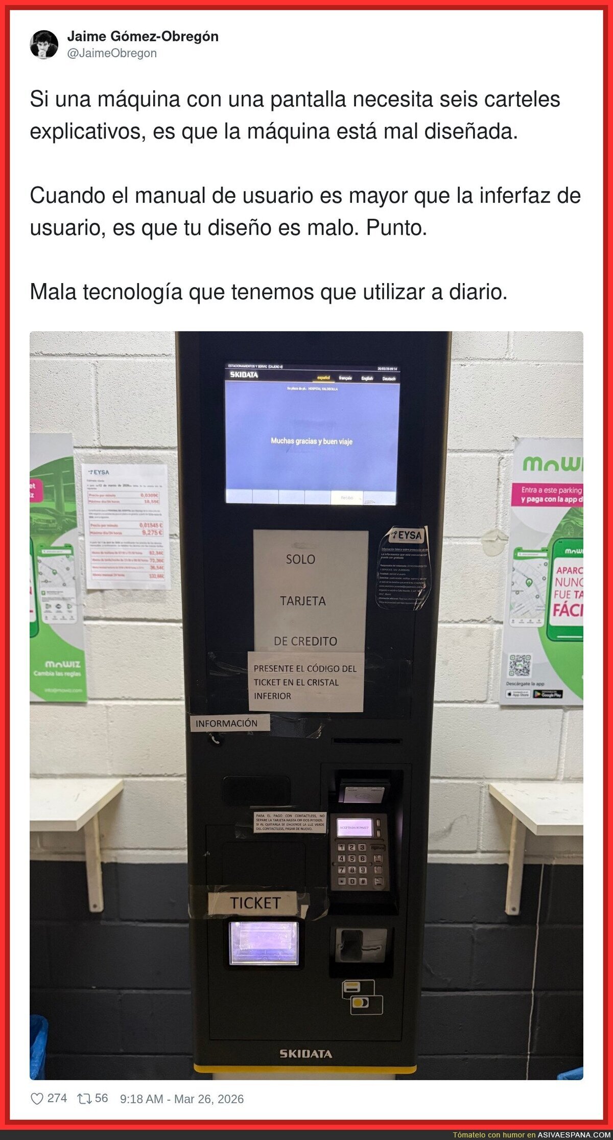 Dise&ntilde;o made in Spain: Si una m&aacute;quina con una pantalla necesita seis carteles explicativos, es que la m&aacute;quina est&aacute; mal dise&ntilde;ada