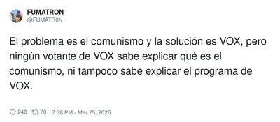 Mi ideolog&iacute;a: &ldquo;lo que me cabree hoy&rdquo; y ma&ntilde;ana ya si eso lo definimos