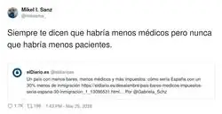 Si faltan m&eacute;dicos, igual es porque tambi&eacute;n faltan pacientes&hellip; pero eso no vende titulares