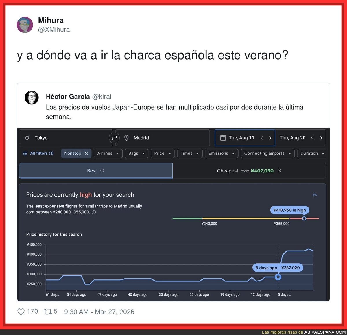 La charca este verano no va a Jap&oacute;n, Jap&oacute;n viene a la charca&hellip; pero en business, claro