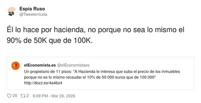 &Eacute;l lo hace por hacienda, claro
