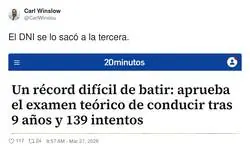 9 a&ntilde;os, 139 intentos&hellip; y ahora a por el pr&aacute;ctico: sobrevivir a las rotondas