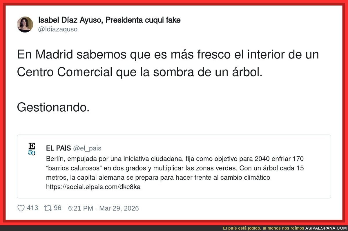 &Aacute;rboles pa&rsquo; qu&eacute;, si ya tenemos aire acondicionado y consumismo