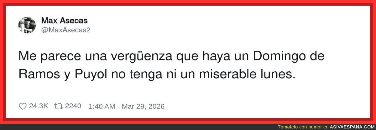 Si existe Domingo de Ramos y Puyol, el lunes deber&iacute;a venir con defensa central incluida