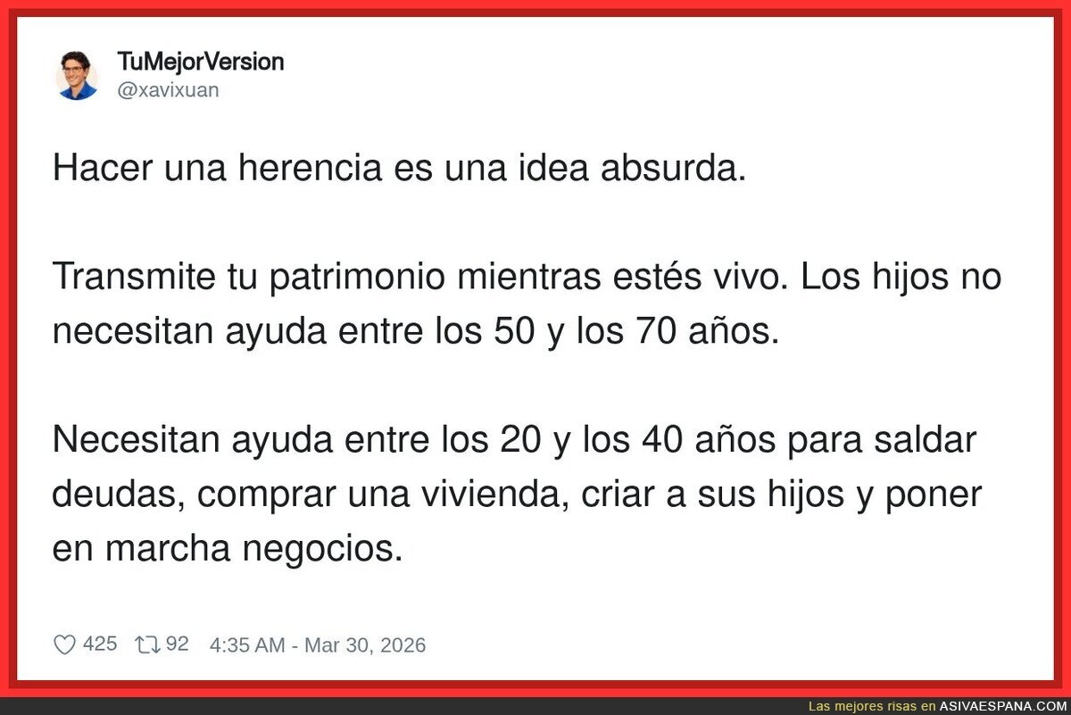 Perfecto, ahora solo me falta el patrimonio