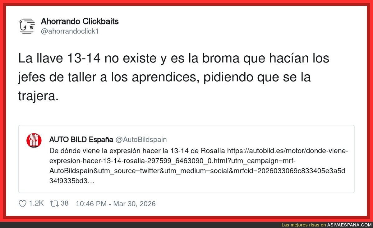 AutoBild descubriendo que la 13-14 era el &ldquo;vete a por la llave inglesa invisible&rdquo; de toda la vida