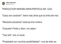 TRADUCTOR INMOBILIARIA/PARTICULAR