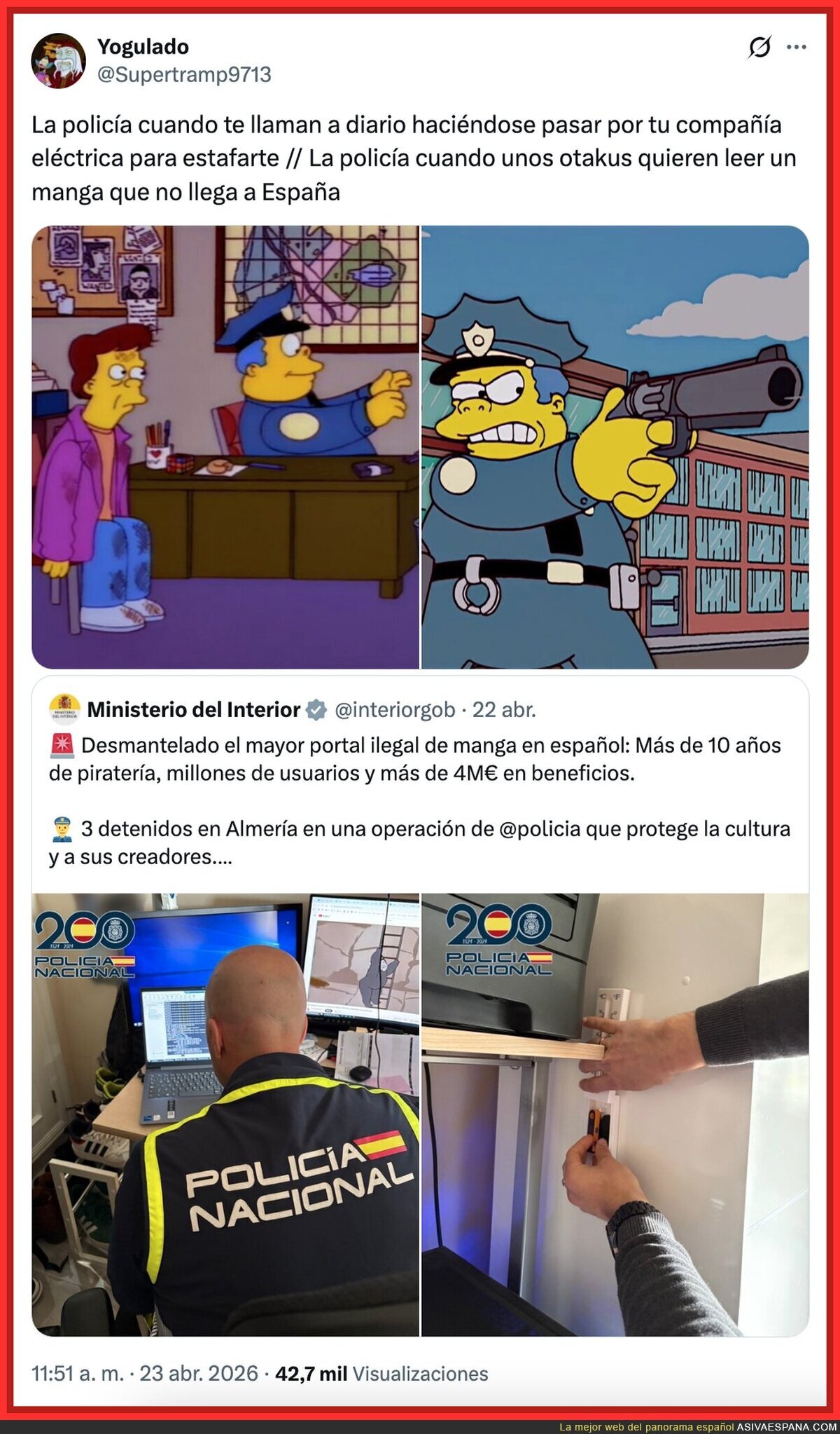 El doble rasero de la polic&iacute;a