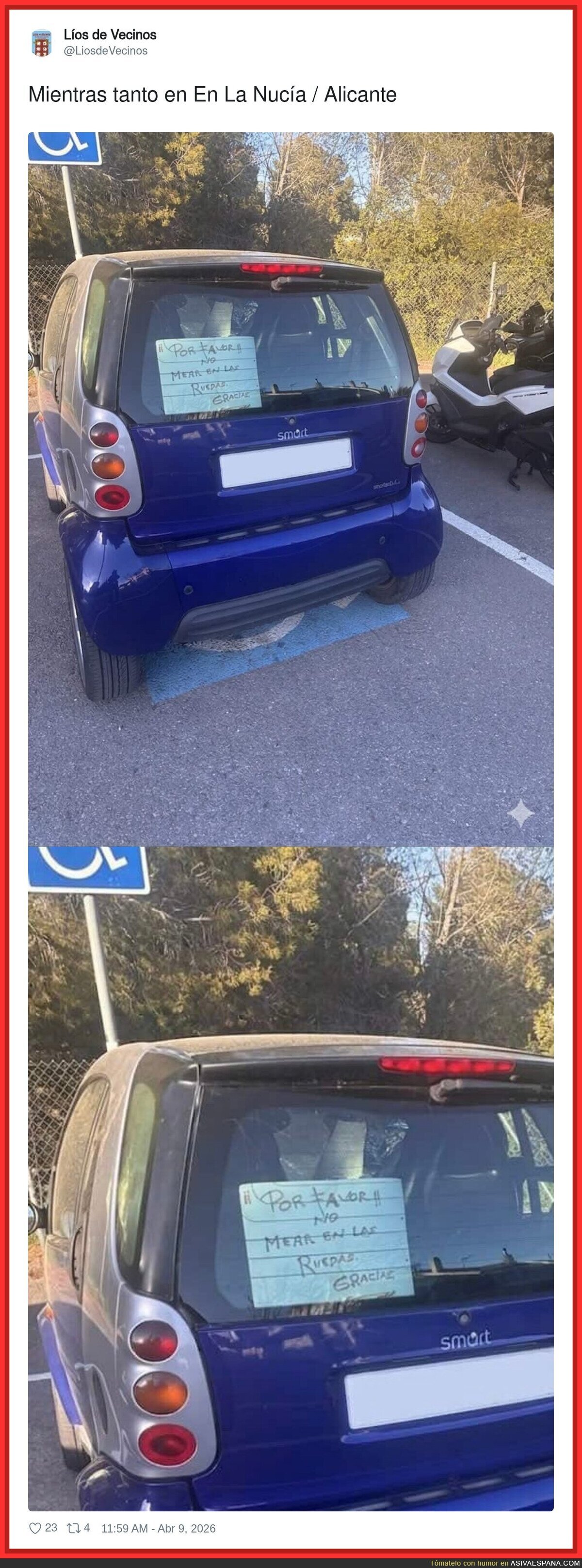 Pobres ruedas, qu&eacute; culpa tienen ellas