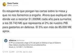 Tranquilos, el 5% sale de recortar en &lsquo;cosas prescindibles&rsquo; como sanidad, educaci&oacute;n y ya si eso comer