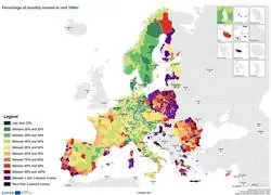 Porcentaje de ingresos mensuales destinados al alquiler de 100 m&sup2; en la Uni&oacute;n Europea