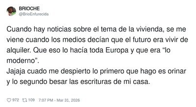 &iquest;D&oacute;nde est&aacute;n los que dec&iacute;an que alquilar era &ldquo;lo moderno&rdquo;?