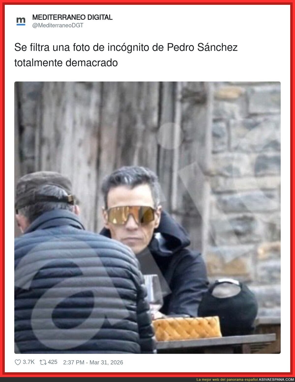 De inc&oacute;gnito pero con gafas de &ldquo;me conoces seguro&rdquo;