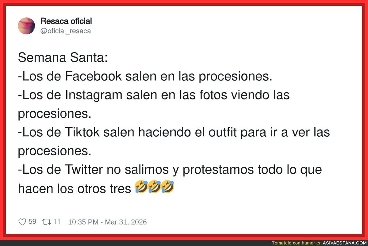 Los de Twitter no vamos a la procesi&oacute;n, pero s&iacute; al hilo de quejas en tiempo real
