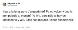 Yo me bajo del mundo, pero con Hacendado y WiFi, que tampoco soy un animal