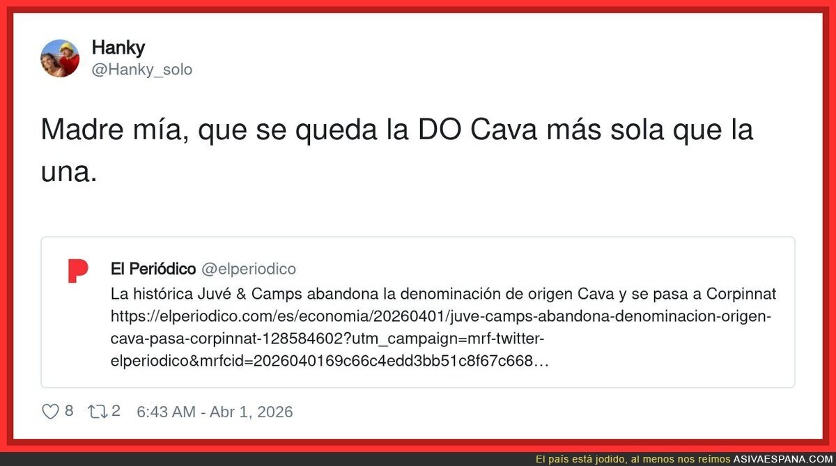 La DO Cava ahora es ese grupo de WhatsApp donde ya solo queda el admin y un bot de stickers