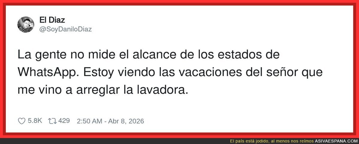 Yo solo quer&iacute;a que me arreglaras la lavadora, no que me invitaras a tus vacaciones por WhatsApp