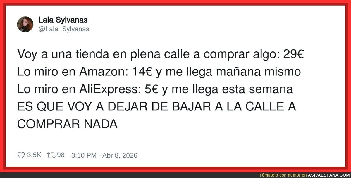 Bajar a la calle a comprar es pagar un suplemento por tocar el producto con la mano