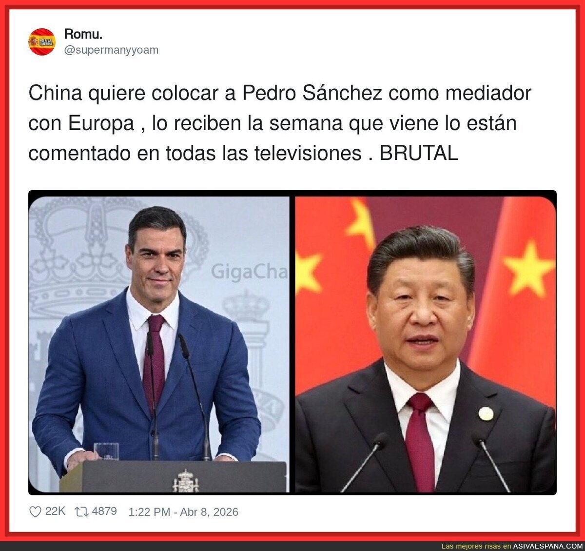 Ah&iacute; vamos, Pedrito aliado de China
