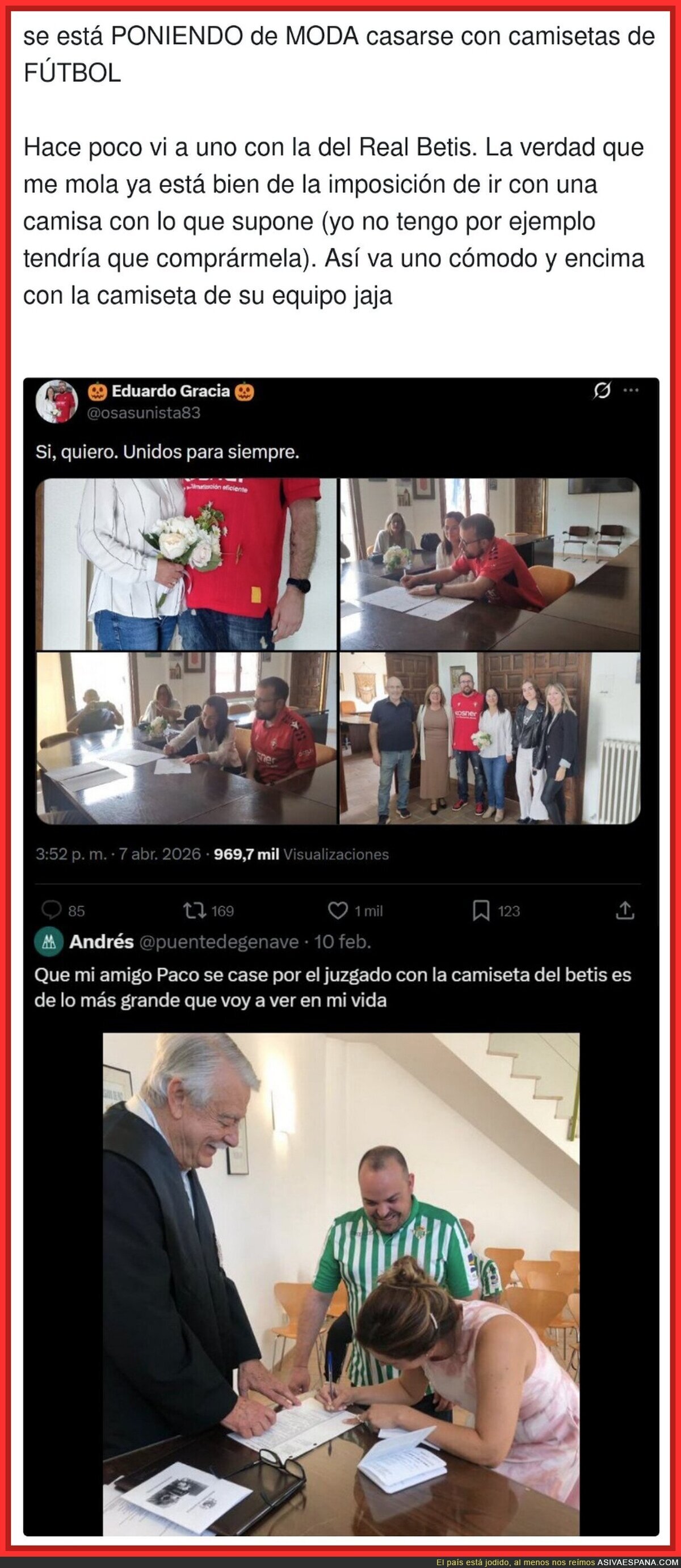 La novia de blanco y el novio de titular indiscutible