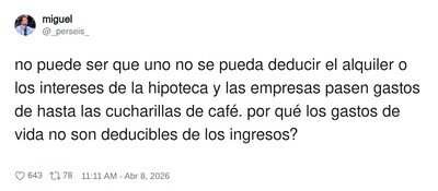 Hacienda: &ldquo;&iquest;Gastos de vida? Eso es hobby, no contabilidad.&rdquo;