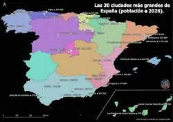 Las 30 ciudades m&aacute;s grandes de Espa&ntilde;a