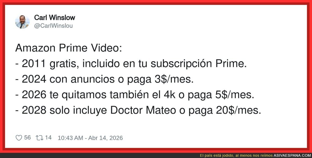Amazon Prime: cada a&ntilde;o pagas m&aacute;s por ver menos, pero oye, &ldquo;incluido&rdquo; sigue sonando gratis