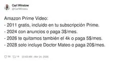 Amazon Prime: cada a&ntilde;o pagas m&aacute;s por ver menos, pero oye, &ldquo;incluido&rdquo; sigue sonando gratis
