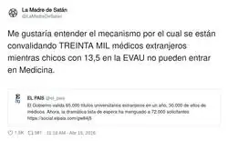 Para Medicina: 13,5 en la EVAU. Para el Ministerio: "conf&iacute;a, bro"