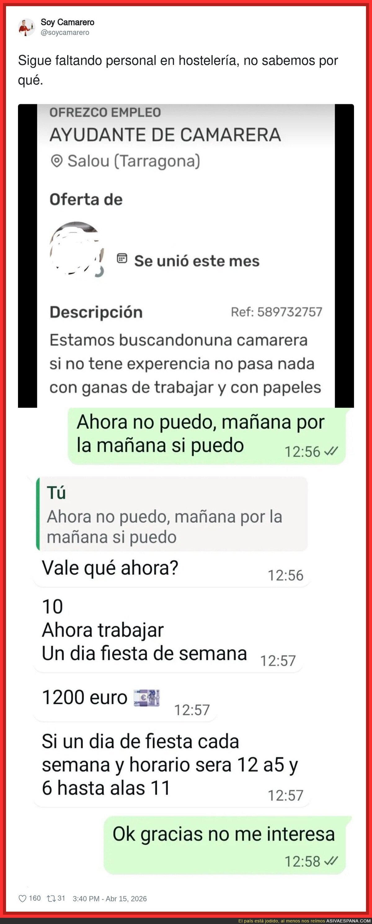 Buscan &ldquo;ayudante&rdquo; pero el sueldo viene en modo supervivencia