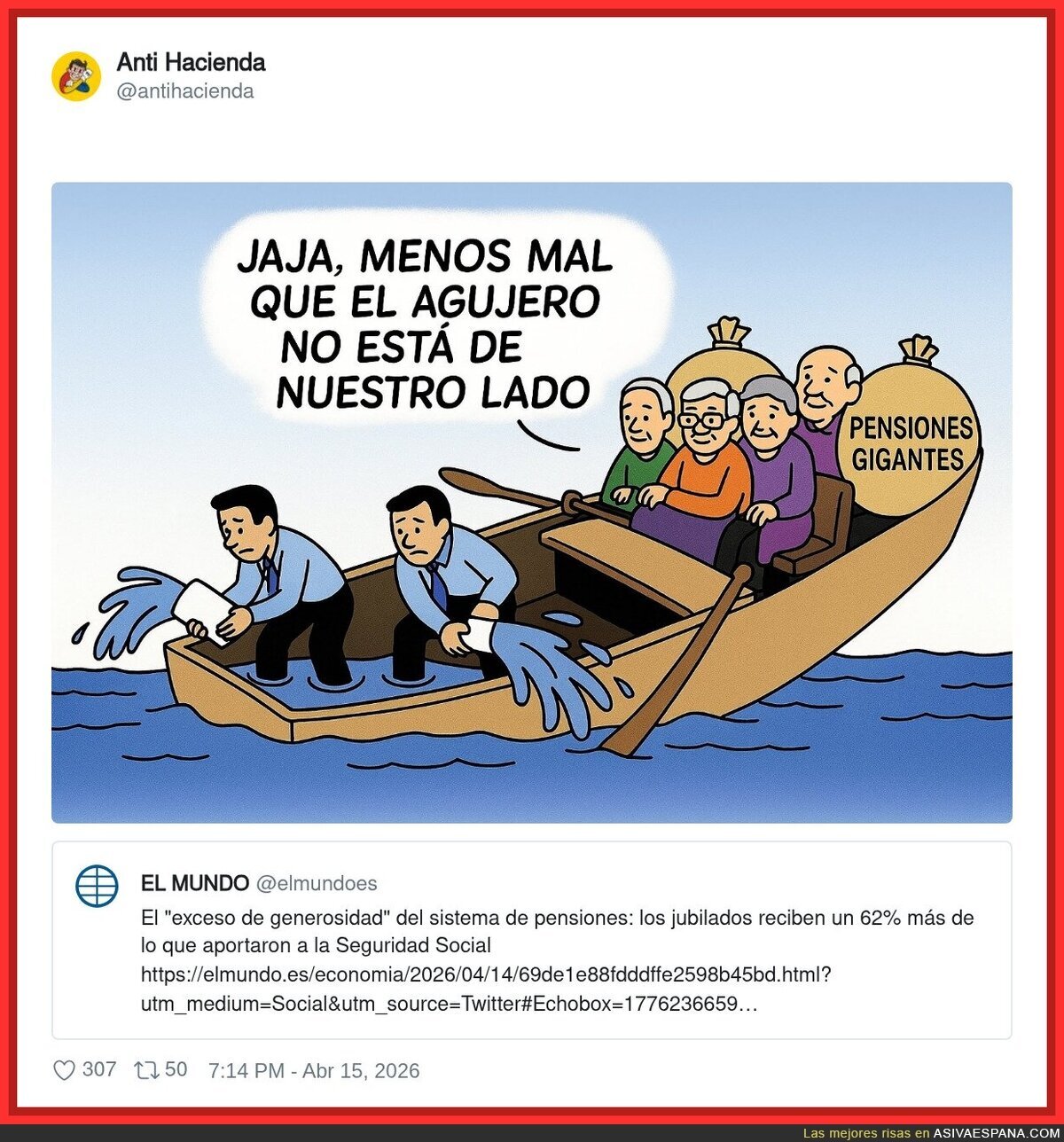 Yo achicando agua con un cubo y ellos pidiendo otro aumento porque &ldquo;se lo han ganado&rdquo;