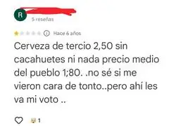 Las rese&ntilde;as de este bar tienen m&aacute;s hostias que la carta