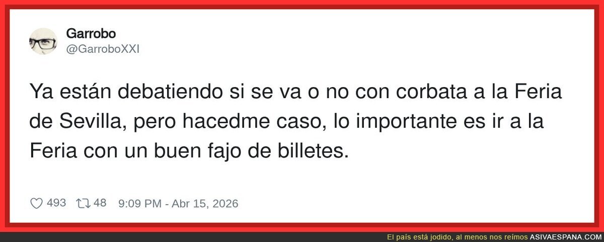 La corbata es opcional; el sablazo, obligatorio