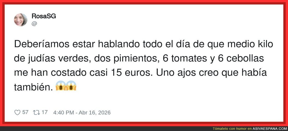 Hice la compra de verdura y ya no puedo volver a comer hasta el pr&oacute;ximo mes