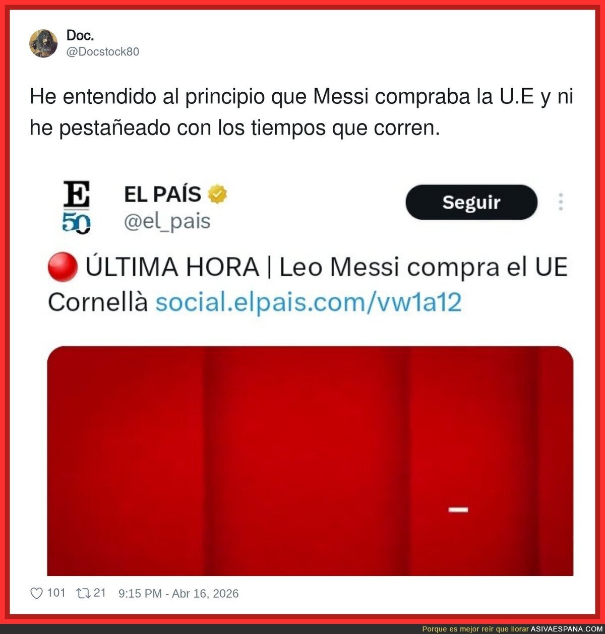 Es jodido, pero peor es que te compre Israel, como a Estados Unidos