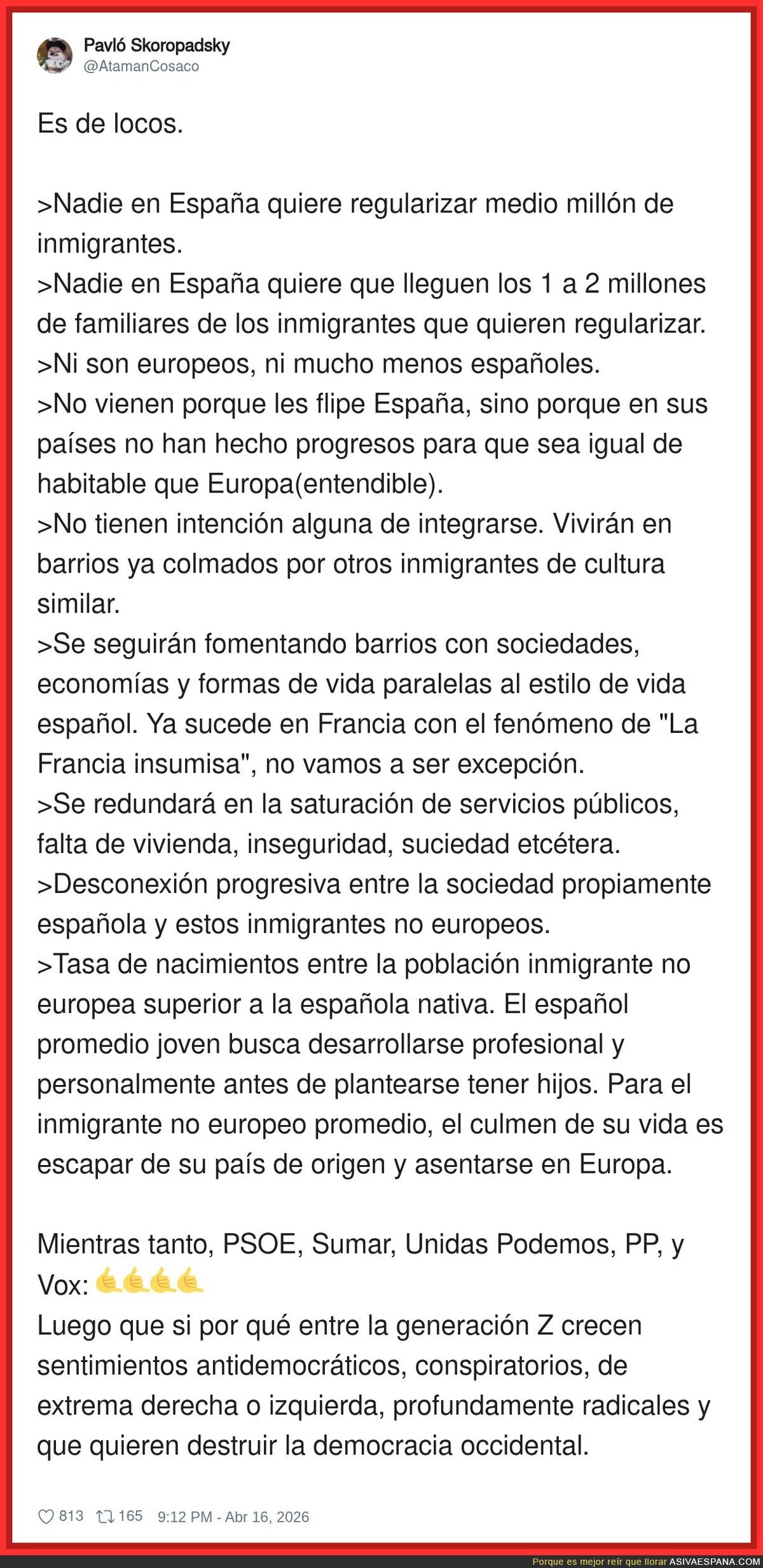 Es de locos, en ning&uacute;n pa&iacute;s del mundo