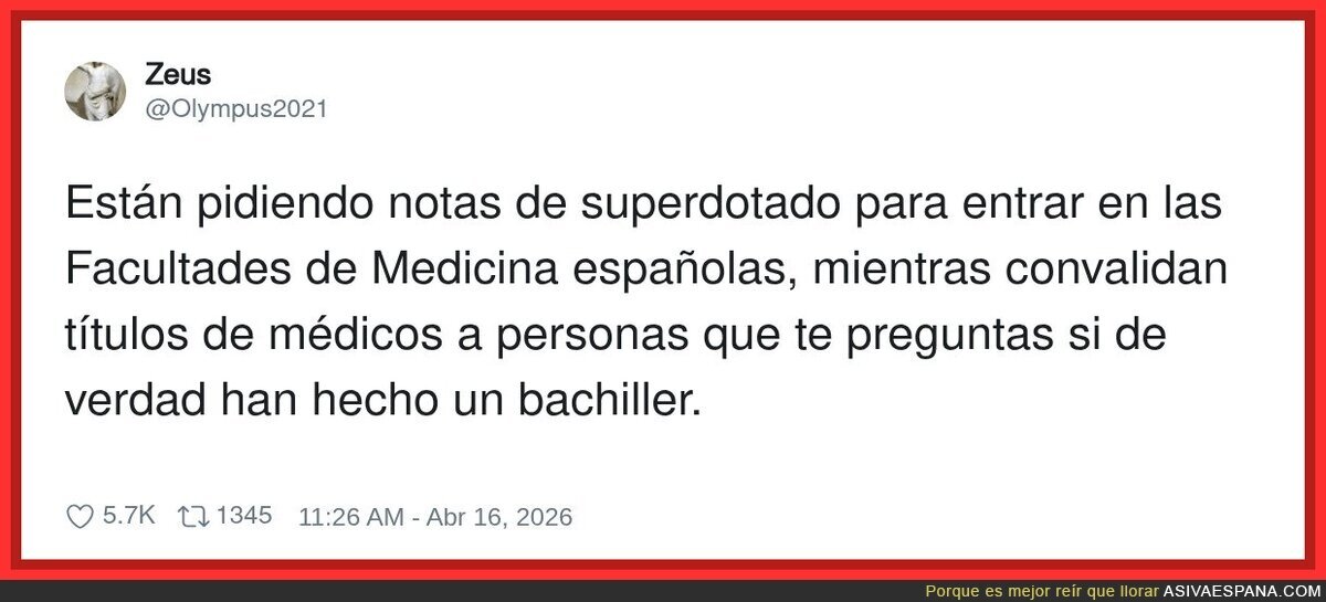 Para entrar te piden un 13,7 y para operarte te basta con &ldquo;convalidado, bro&rdquo;
