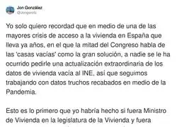El plan de vivienda: 'hay casas vac&iacute;as', pero ni sabemos cu&aacute;les ni d&oacute;nde&hellip; bueno, detalles