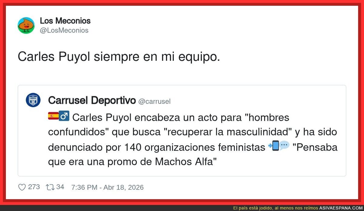 Yo: &ldquo;Puyol siempre en mi equipo&rdquo; // Puyol: &ldquo;equipo de recuperar la masculinidad&rdquo;