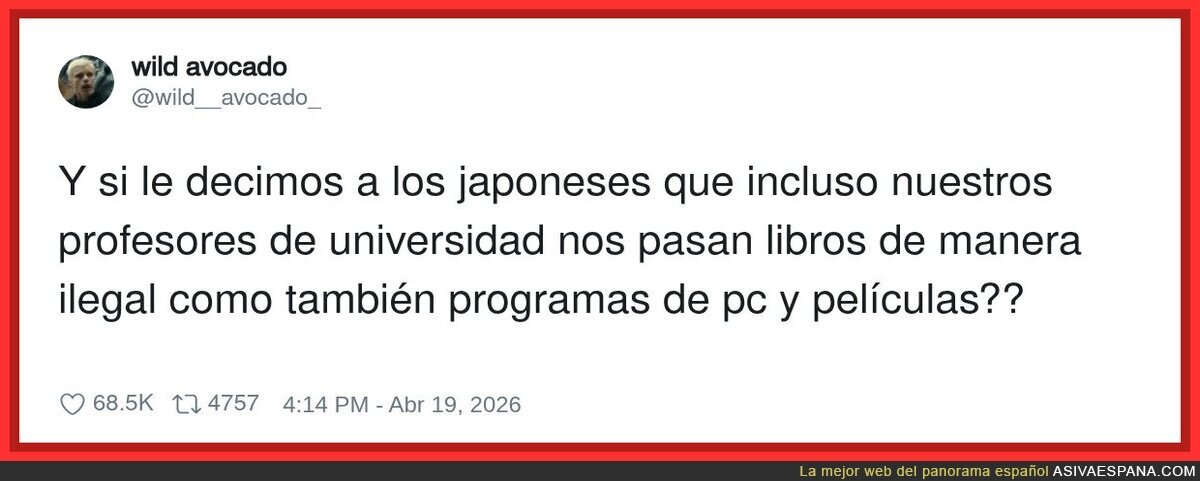 En Jap&oacute;n: honor. Aqu&iacute;: el profe te pasa el PDF y el crack del Photoshop en un pendrive del 2012